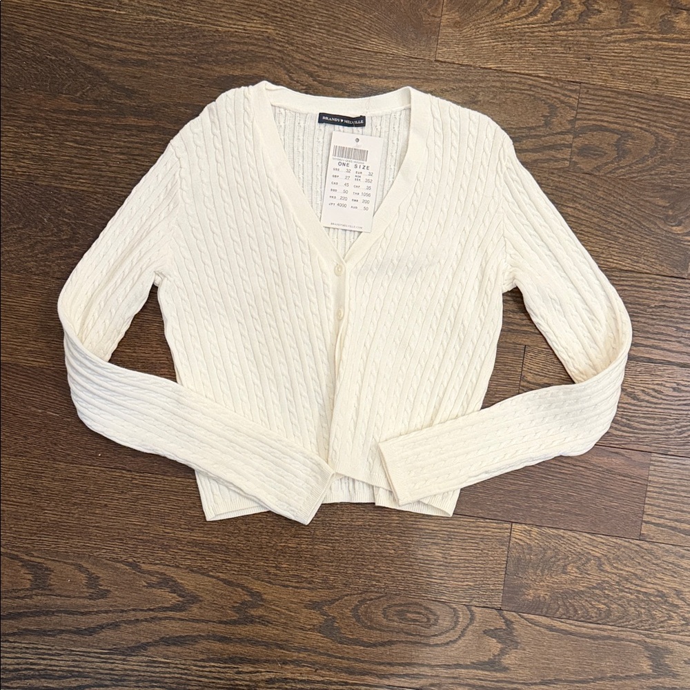 Brandy Melville Cream Cable Knit Sweater